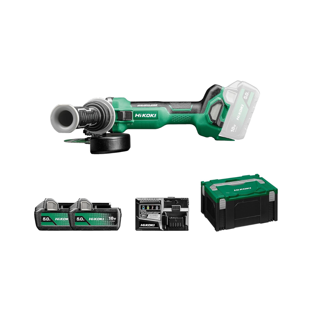 PROMO HIKOKI - Smerigliatrice G1813DA + n° 2 Batterie 18V - 5,0 Ah + Caricabatterie